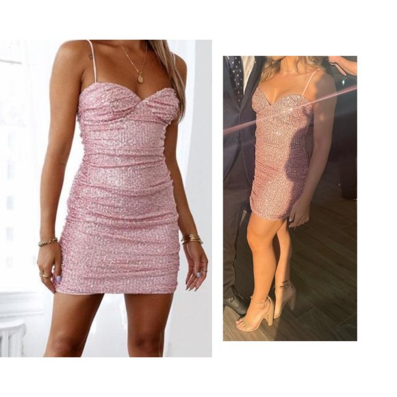 Hello Molly Dresses & Skirts - Hello Molly | Pink Sequin Mini Dress | SIZE 2